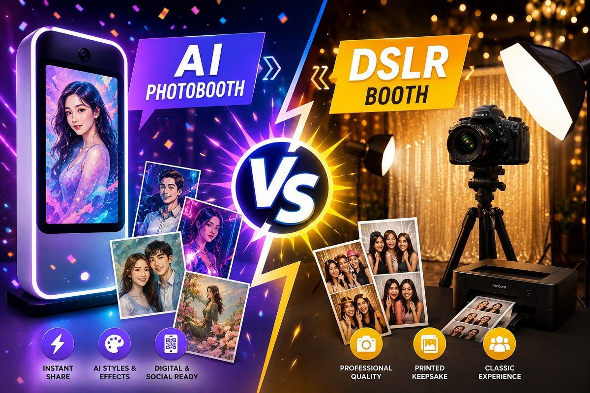 AI Photobooth vs DSLR Booth Singapore – Pros, Cons & Which to Choose for Your Event